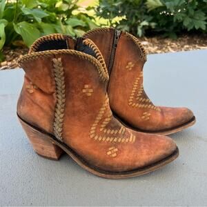 Liberty Black Aztec Southwestern Leather Western Cowgirl Booties 10